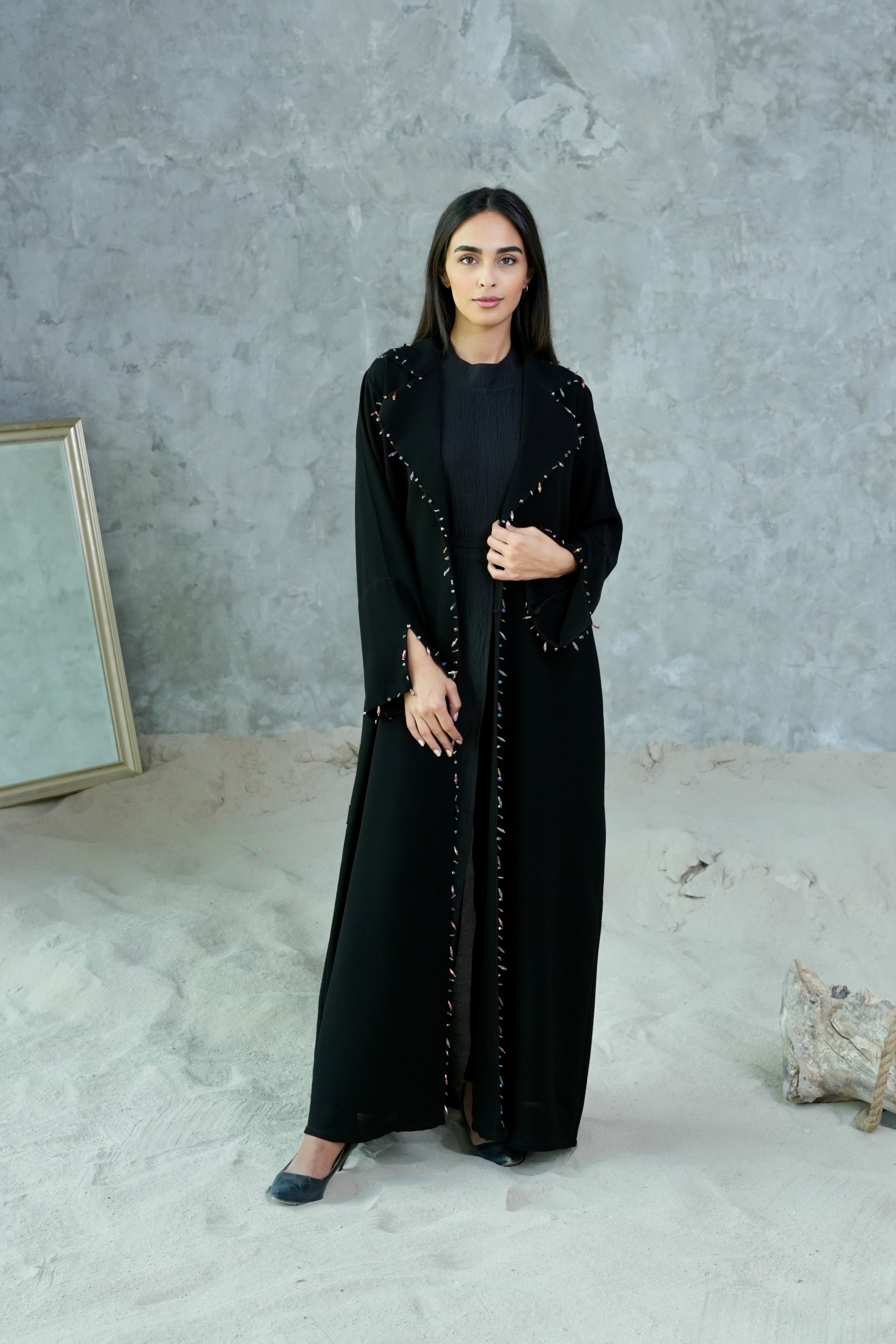 LUXURY BLACK JACKET ABAYA #370