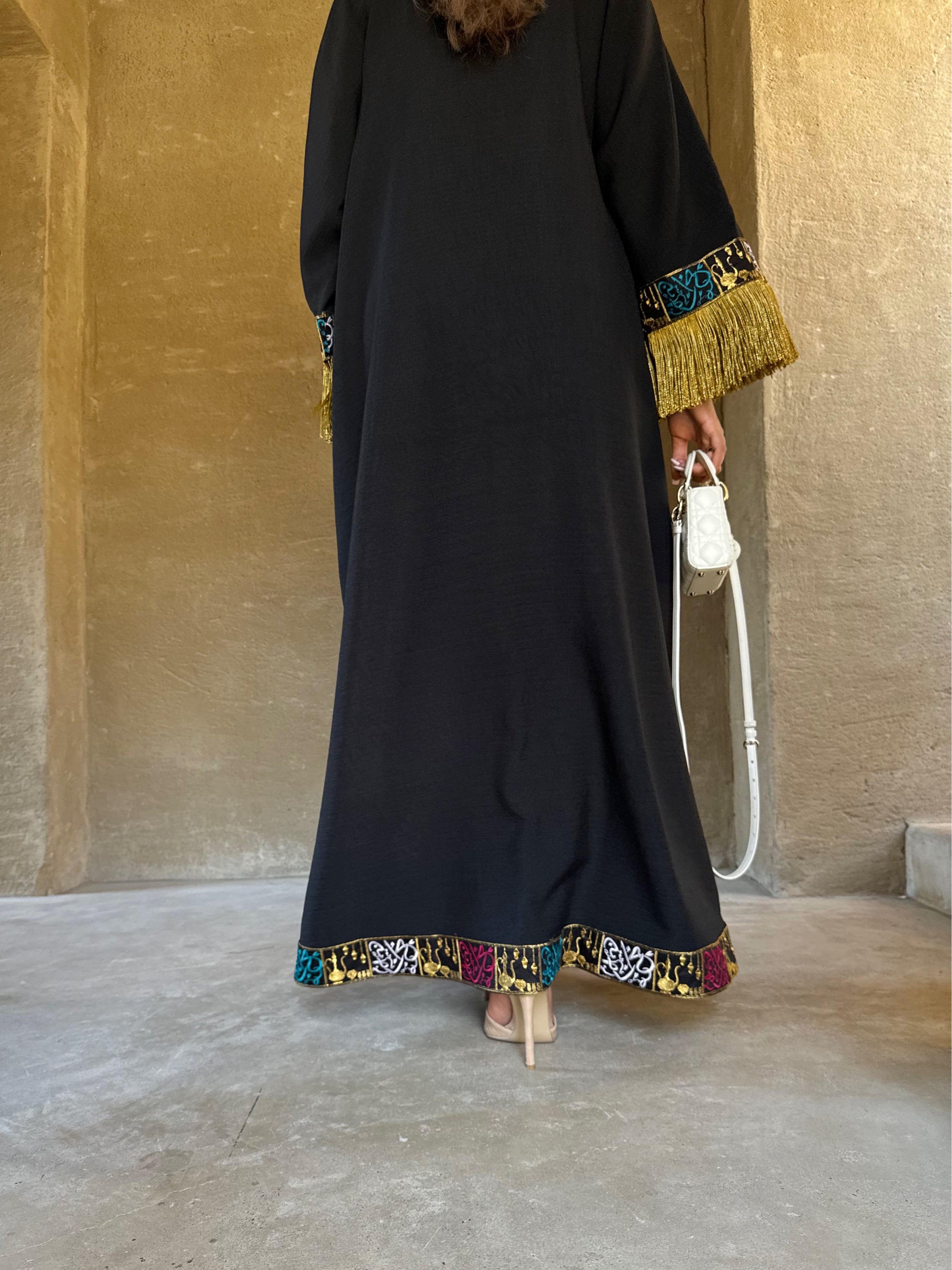 BLACK LINEN RAMDAN ABAYA #431