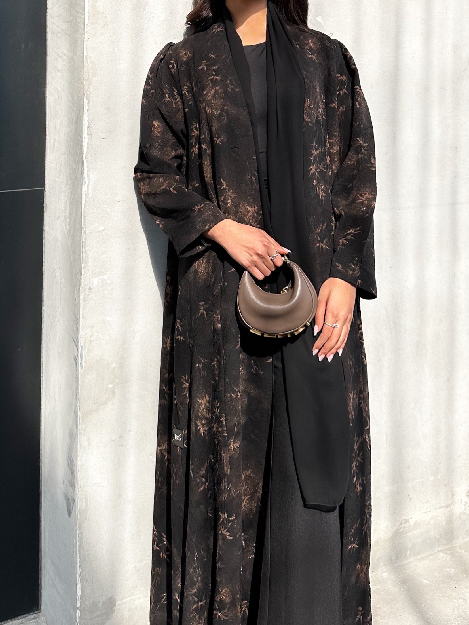 ELEGANT BROWN-BLACK ABAYA #562