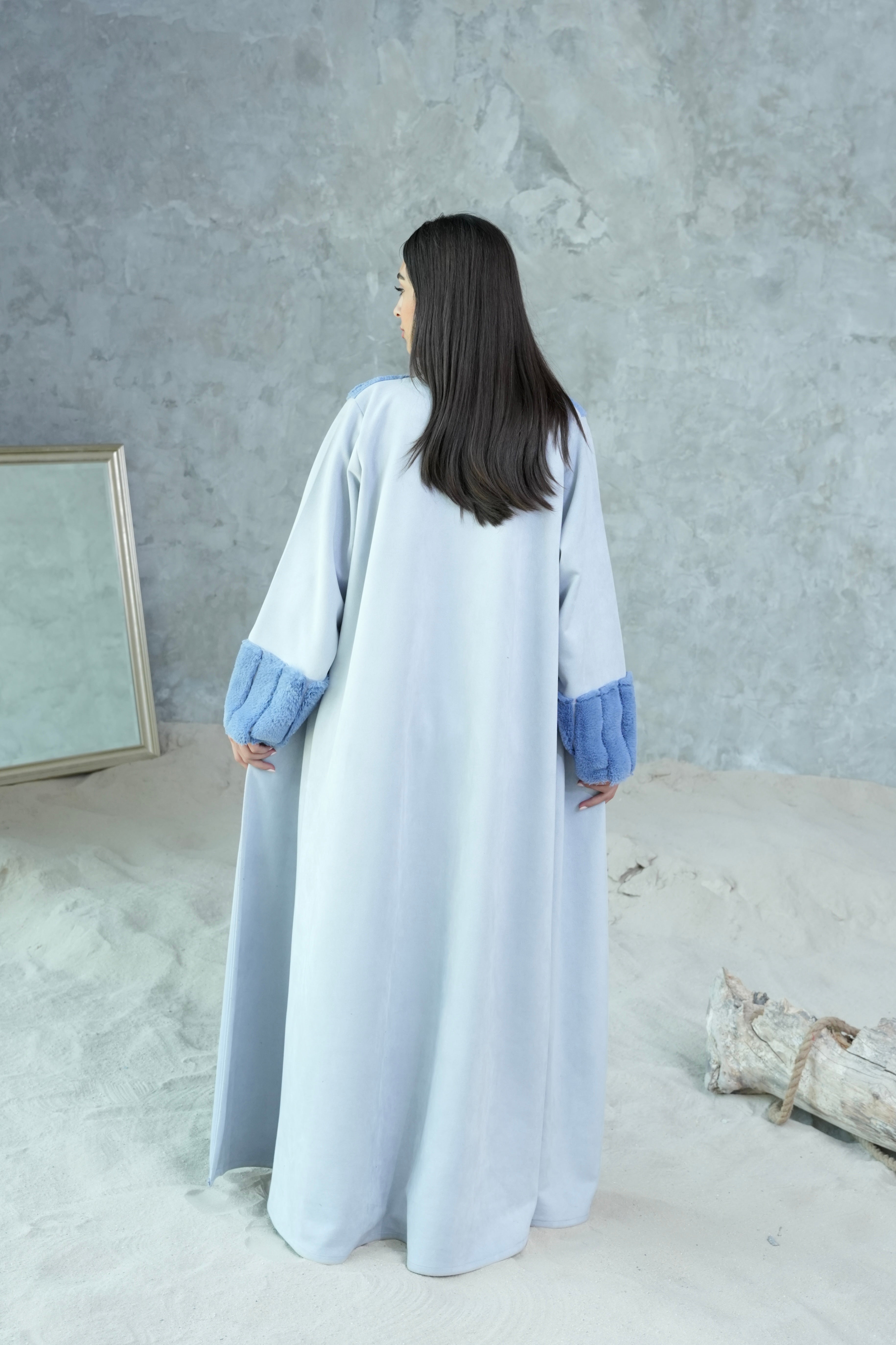 CLASSIC BLUE FUR ABAYA #367