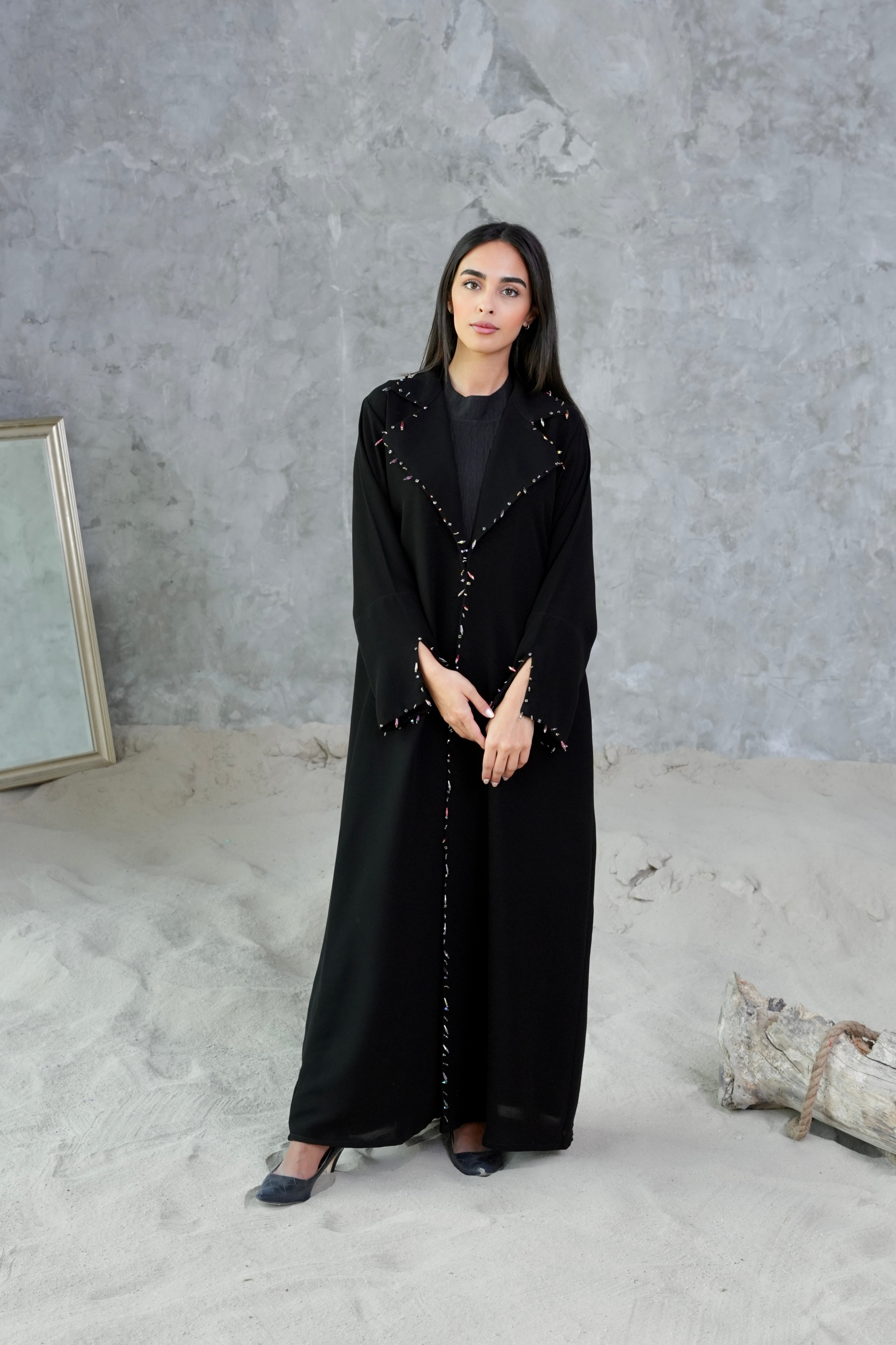 LUXURY BLACK JACKET ABAYA #370