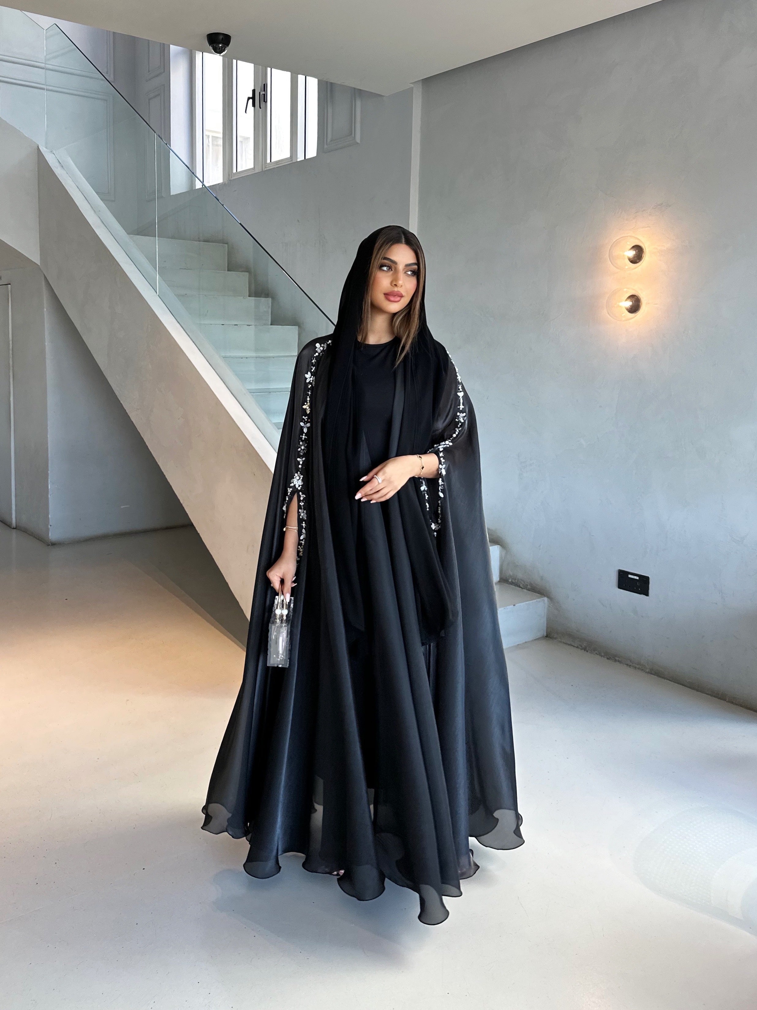 ROYAL BLACK CAPE ABAYA #414