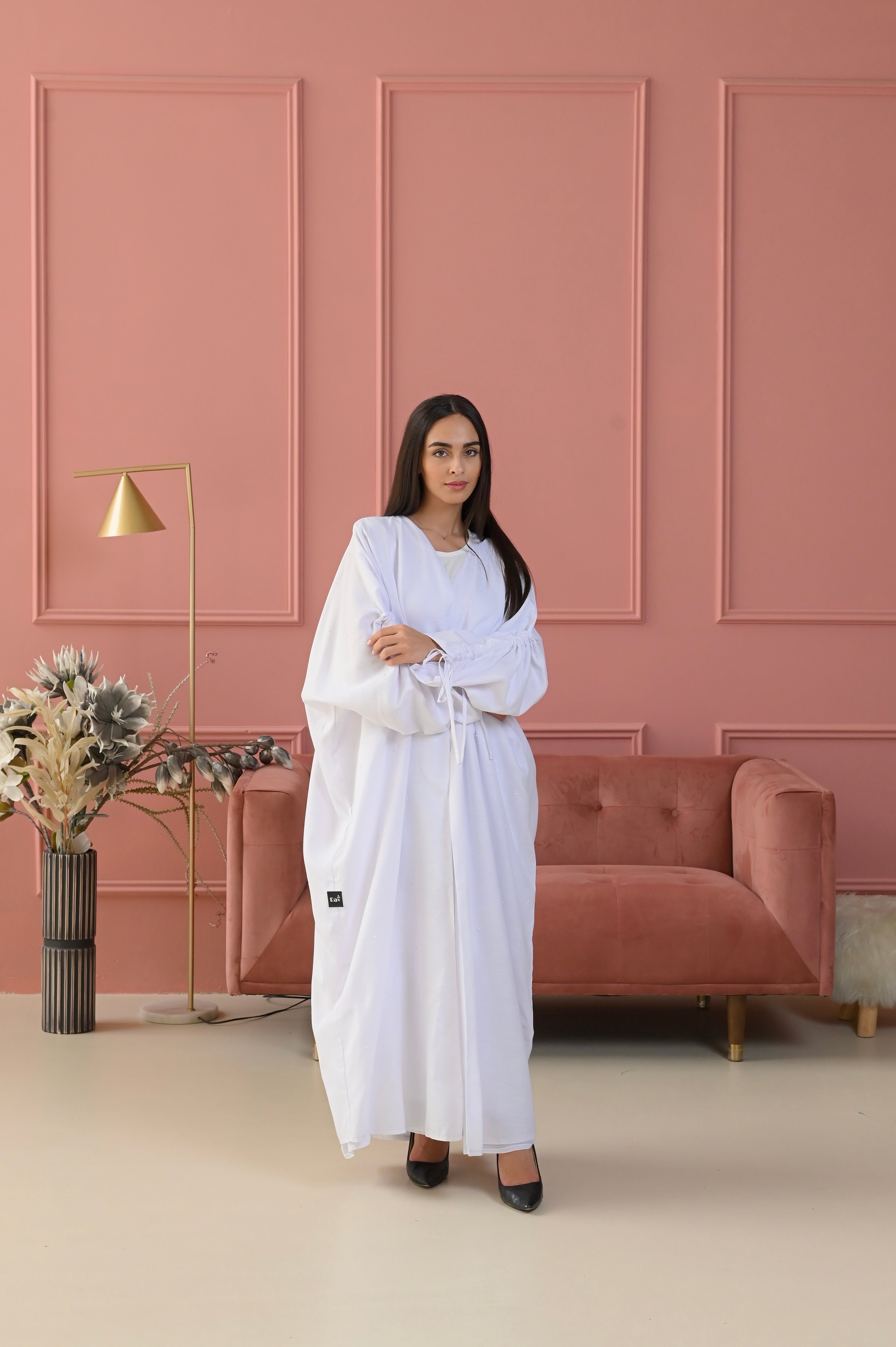 LINEN WHITE  BISHT ABAYA #353