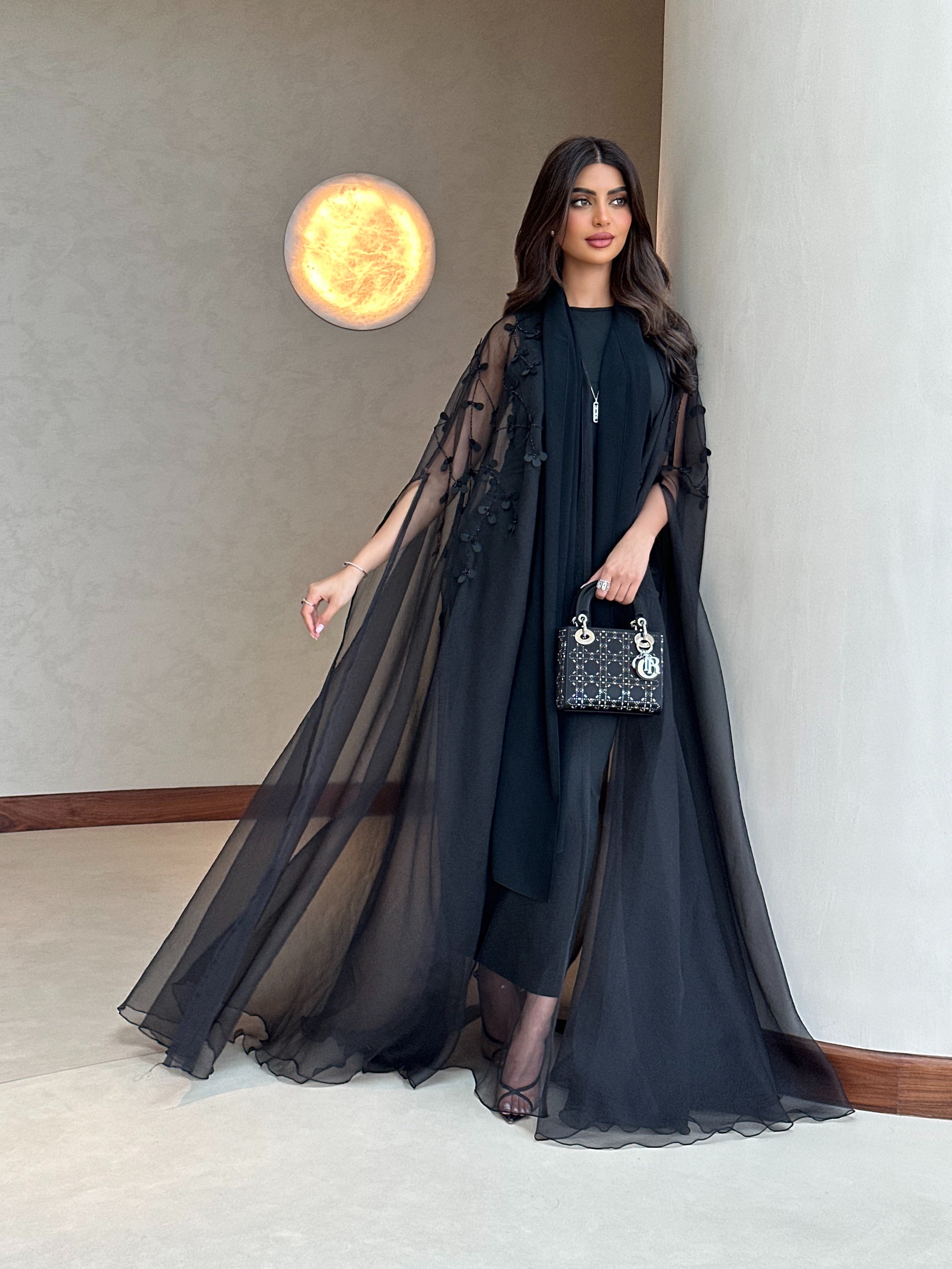 NOIR DRAMA ABAYA #606