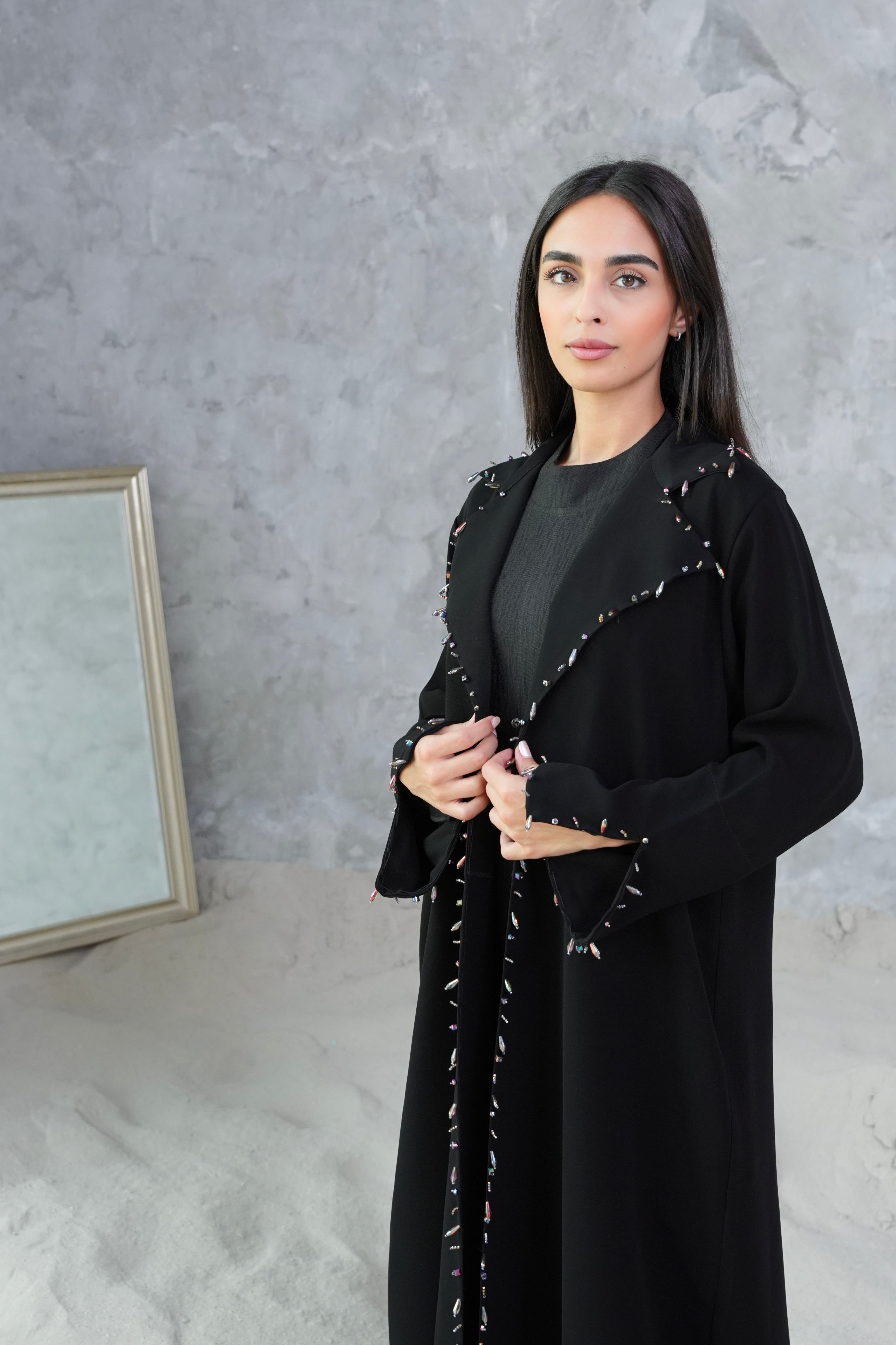 LUXURY BLACK JACKET ABAYA #370