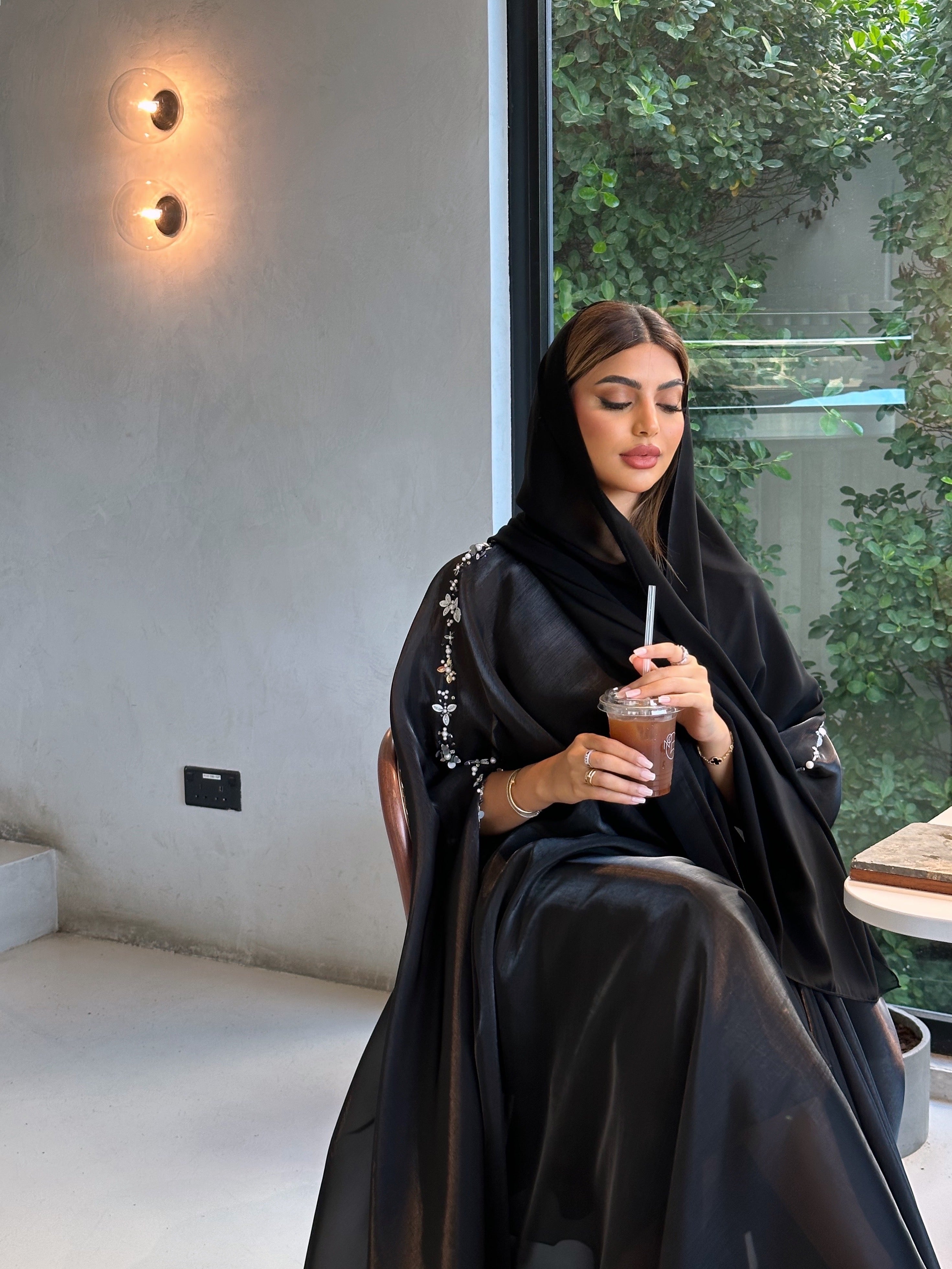 ROYAL BLACK CAPE ABAYA #414