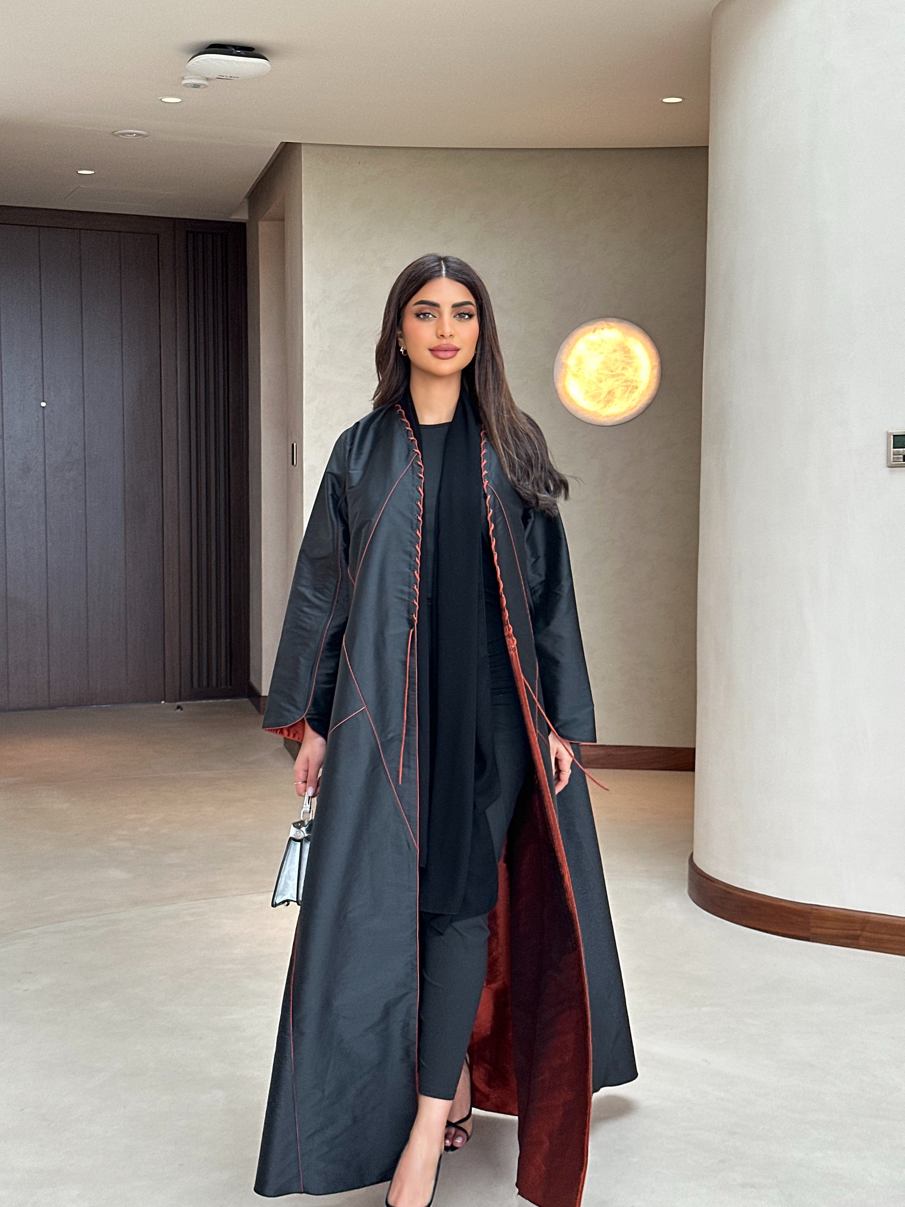 ORANGE LINES SYMPHONY ABAYA #589