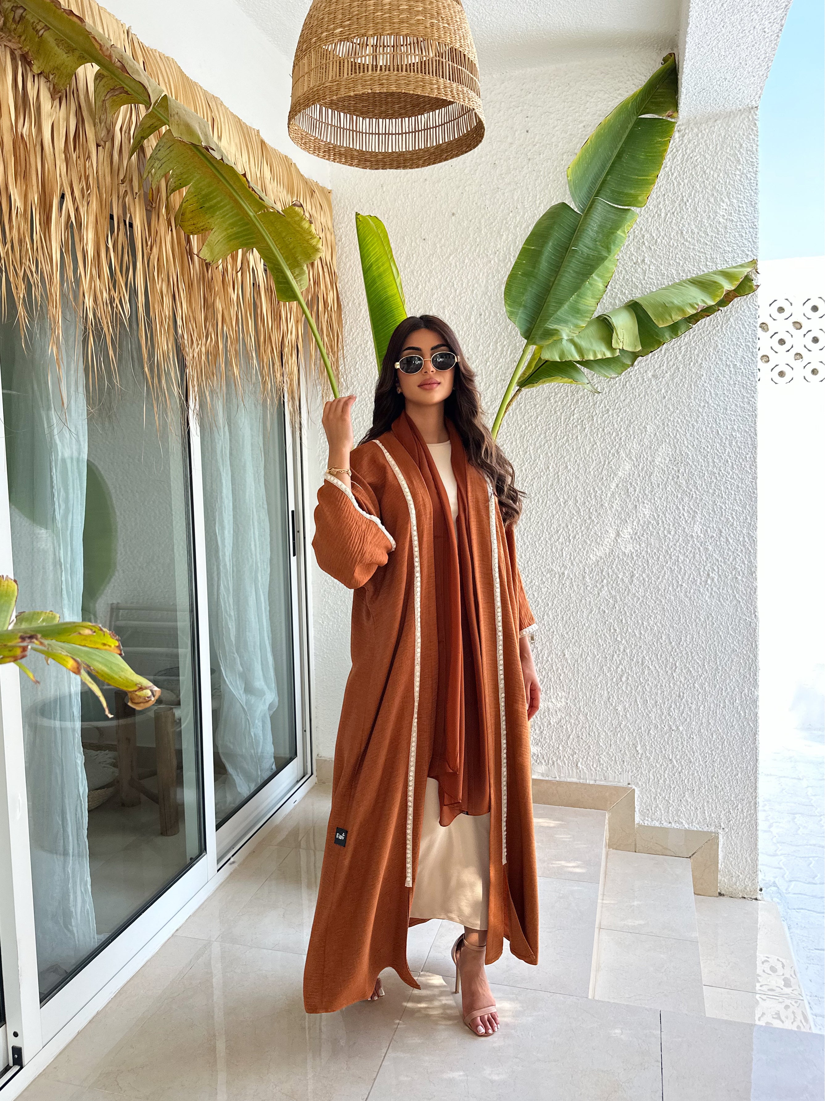 CASUAL CAMEL LINEN ABAYA #505