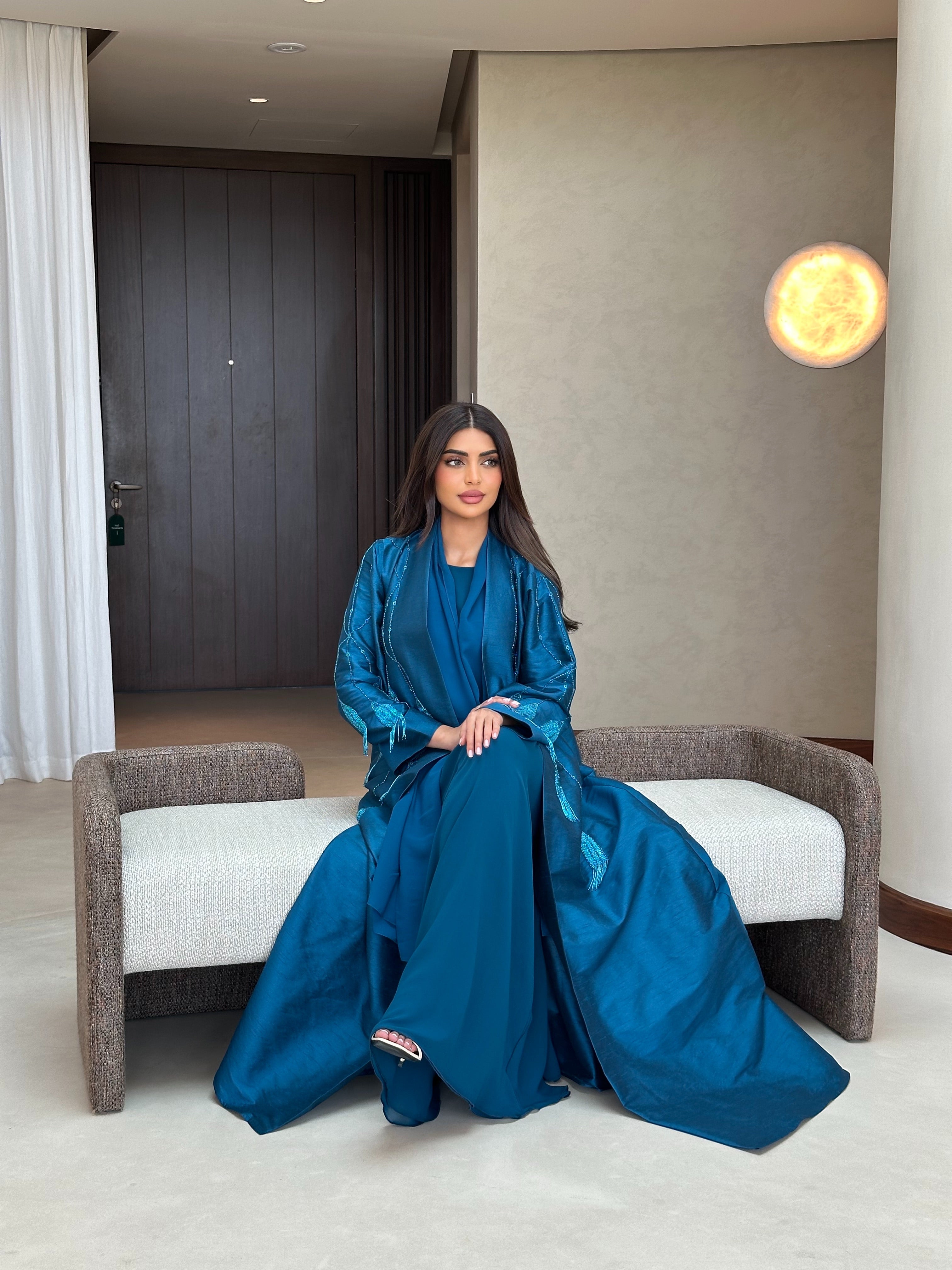 TURQUOISE OCEAN MAJESTY ABAYA #586